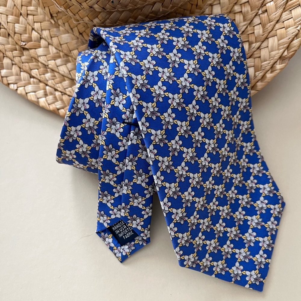 Blue‎ Floral Men's Tie